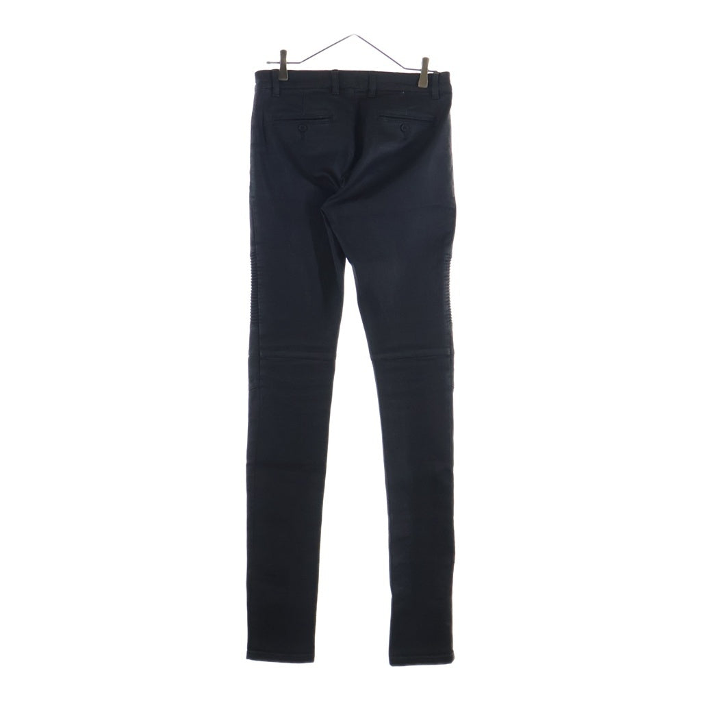 BALMAIN(バルマン) コットン コーティング加工 ストレッチ バイカーパンツ ブラック W6HD528C807