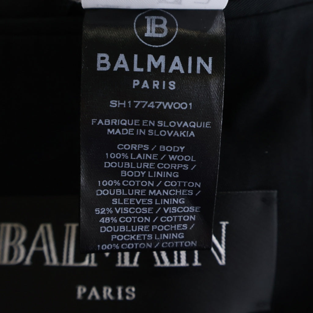 BALMAIN(バルマン) メタルボタン ウール 1B シングルテーラードジャケット ブラック SH17747W001
