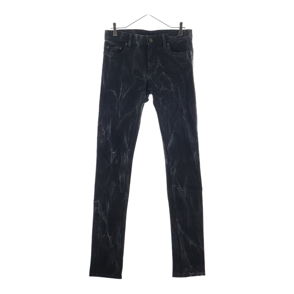 SAINT LAURENT PARIS(サンローランパリ) ブリーチ加工 スキニーデニムパンツ ブラック 407706 Y834L