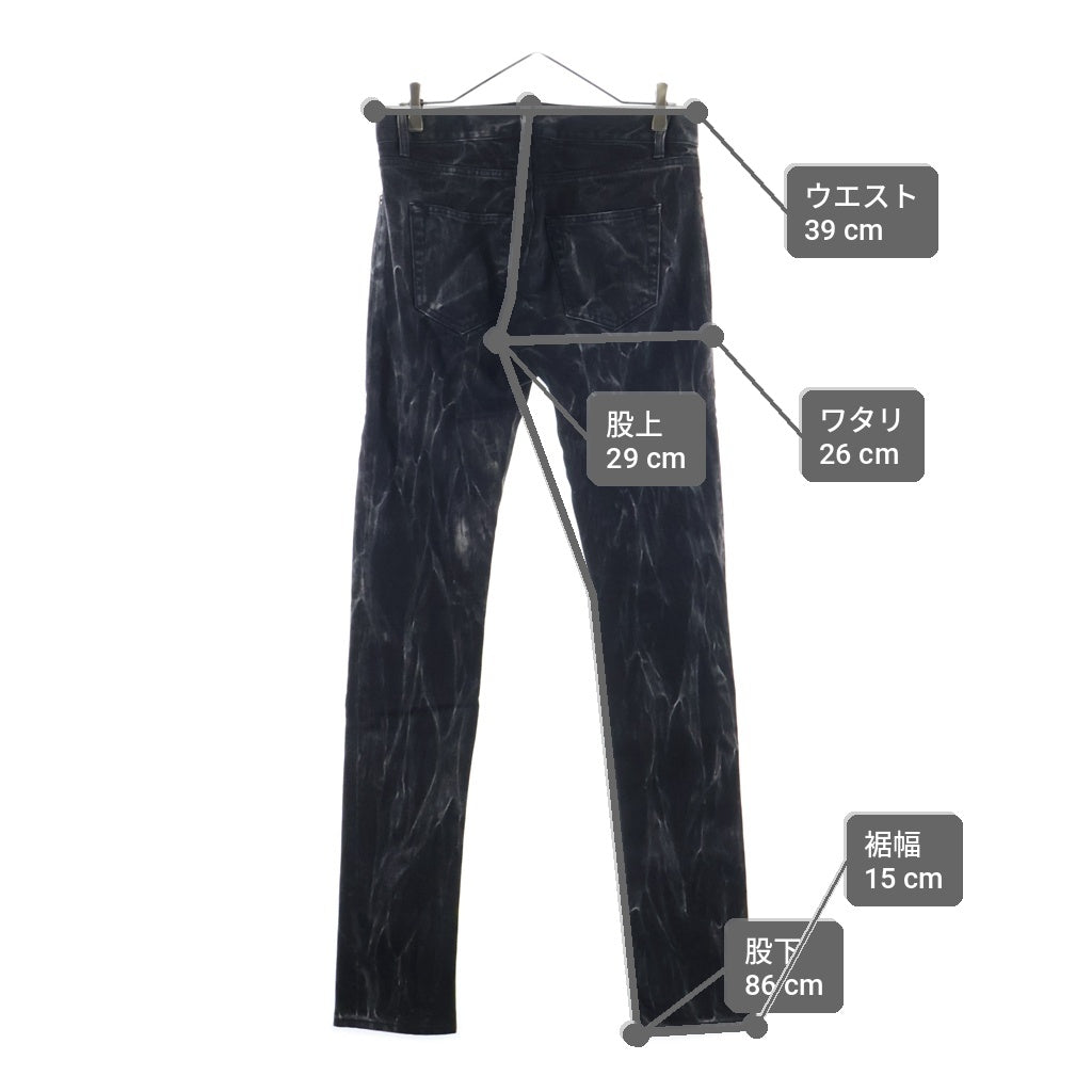SAINT LAURENT PARIS(サンローランパリ) ブリーチ加工 スキニーデニムパンツ ブラック 407706 Y834L