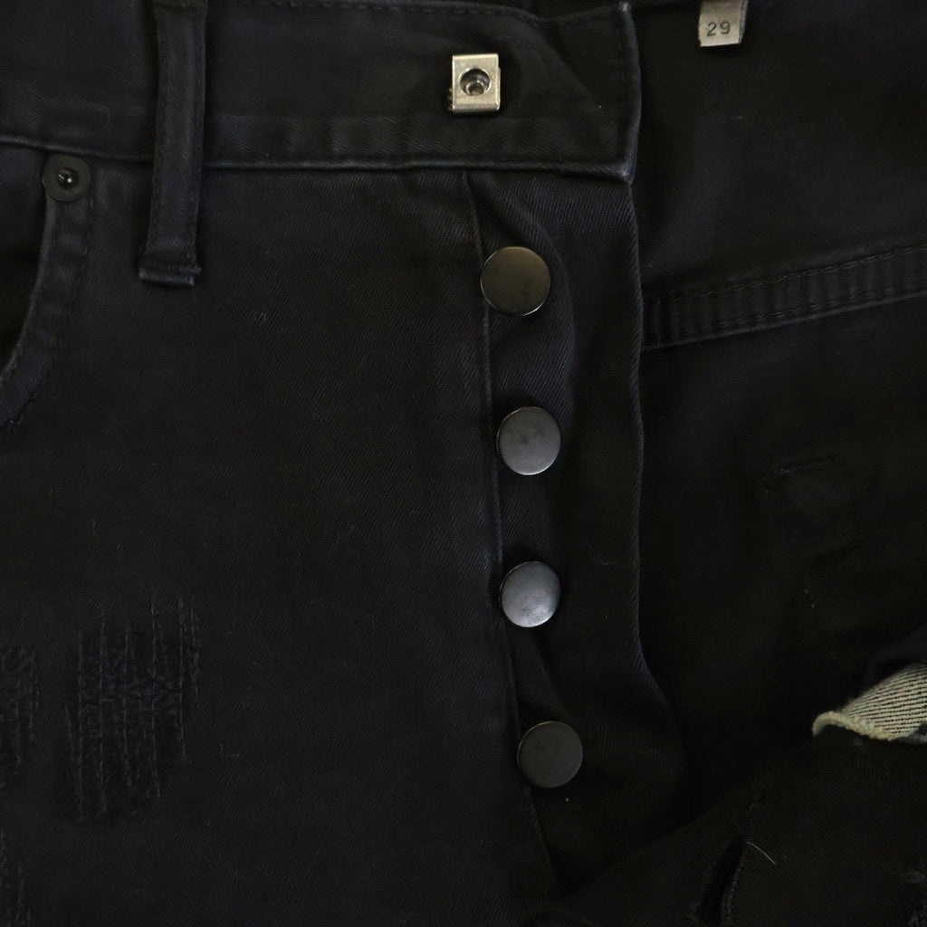 Dior HOMME(ディオールオム) 11AW クリス期 日本限定 ダメージ デストロイ加工 スリムロング スキニーパンツ ブラック 133D007TX009
