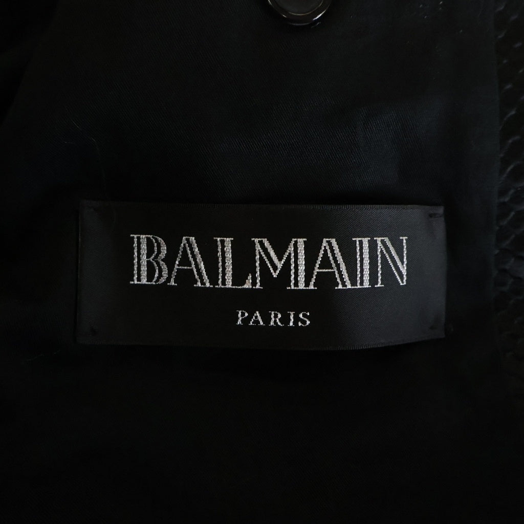 BALMAIN(バルマン) パイソン型押し 金ボタン 1B ショールカラー テーラードジャケット ネイビー W7H7050T176