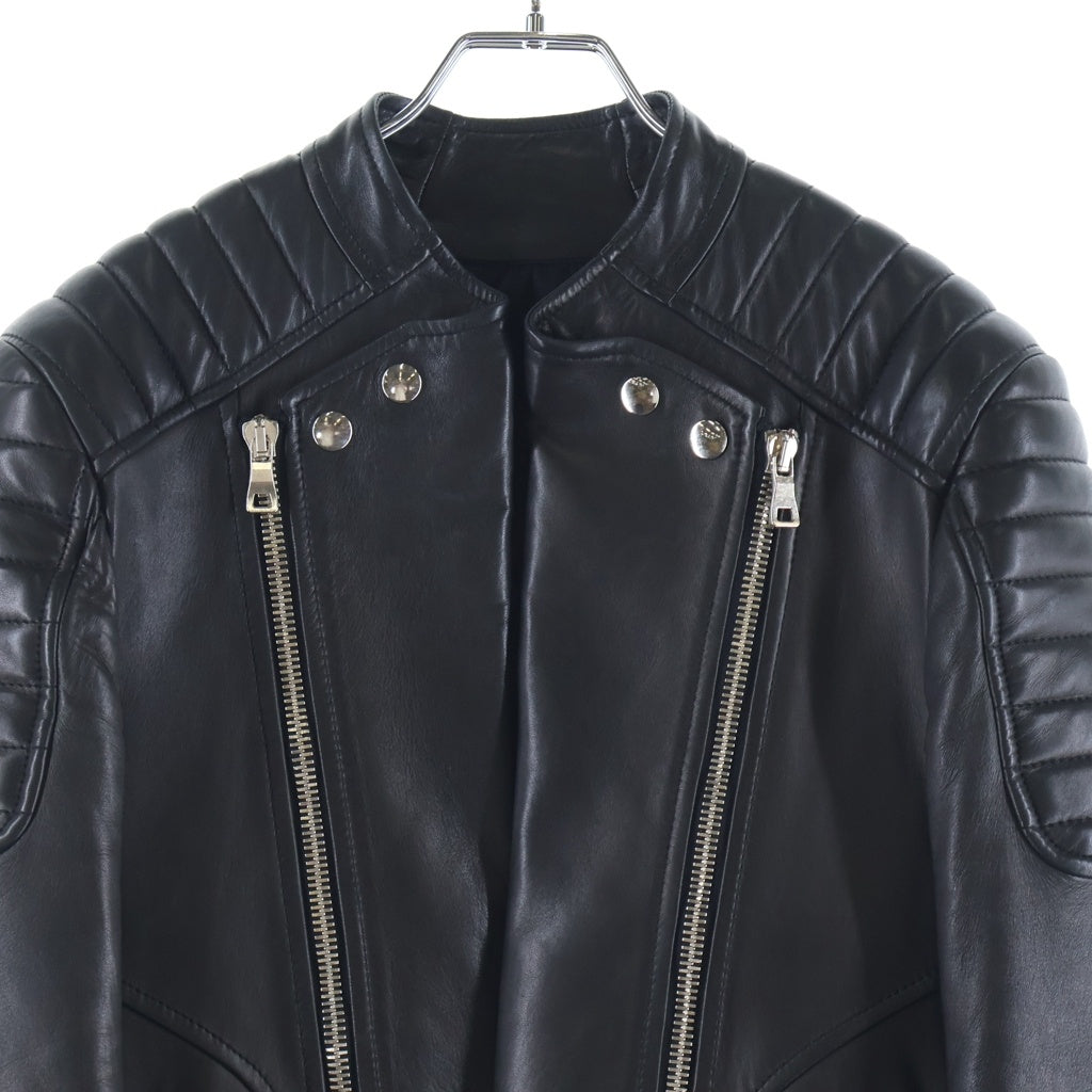 BALMAIN(バルマン) 13AW ラムスキン レザー バイカー ライダースジャケット ブラック T264 C253