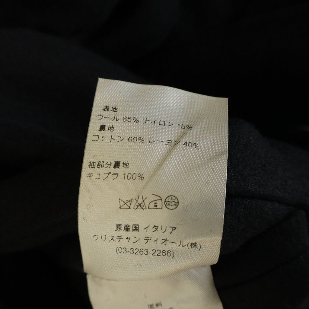 Dior HOMME(ディオールオム) 11AW クリス期 ウール ケープ付き マントコート ブラック 133C307A1785