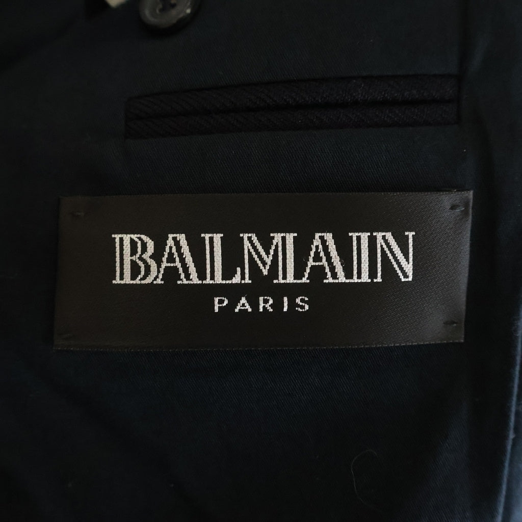 BALMAIN(バルマン) ウール 2B シングルテーラードジャケット ストレートパンツ ネイビー セットアップ
