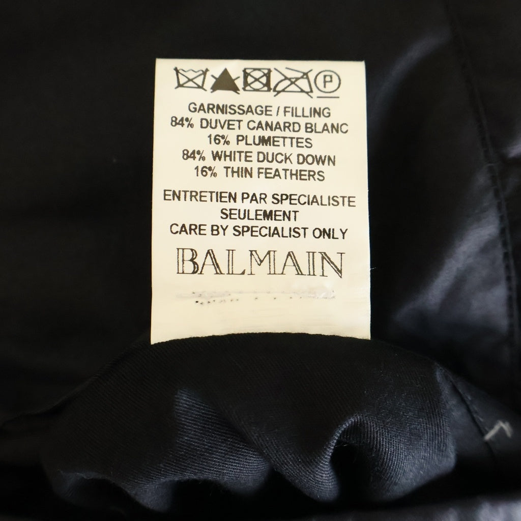 BALMAIN(バルマン) 12AW Biker Down Jacket ナイロン バイカー キルティング ダブルライダース ダウンジャケット ネイビー