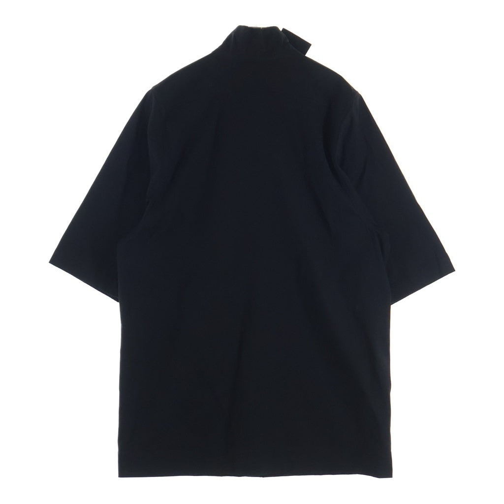 Rick Owens(リックオウエンス) 16SS CYCLOPS サイクロプス期 コットン ラバー ハイネック ショートスリーブ ロング 半袖シャツ ブラック RU16S3297-TE