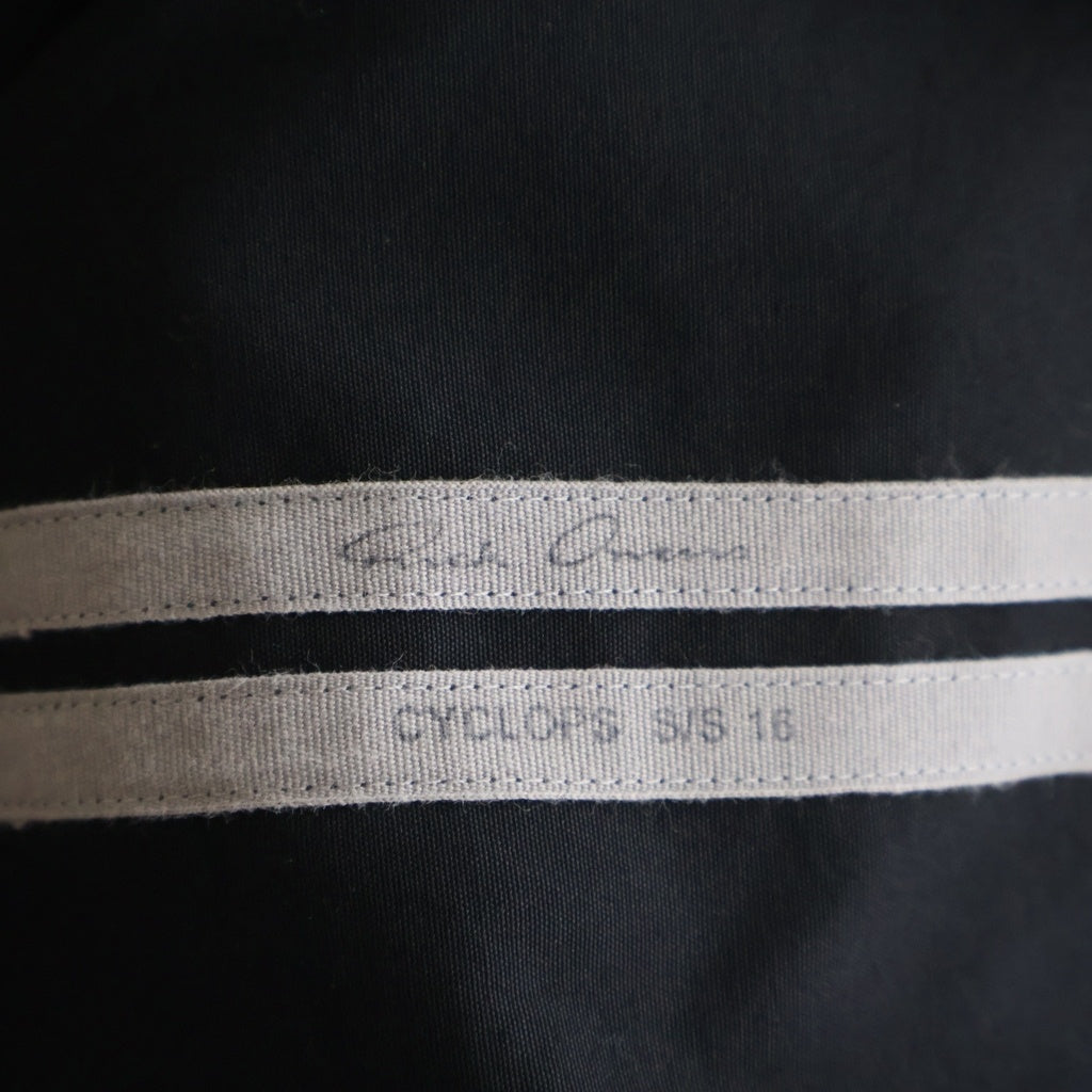 Rick Owens(リックオウエンス) 16SS CYCLOPS サイクロプス期 コットン ラバー ハイネック ショートスリーブ ロング 半袖シャツ ブラック RU16S3297-TE