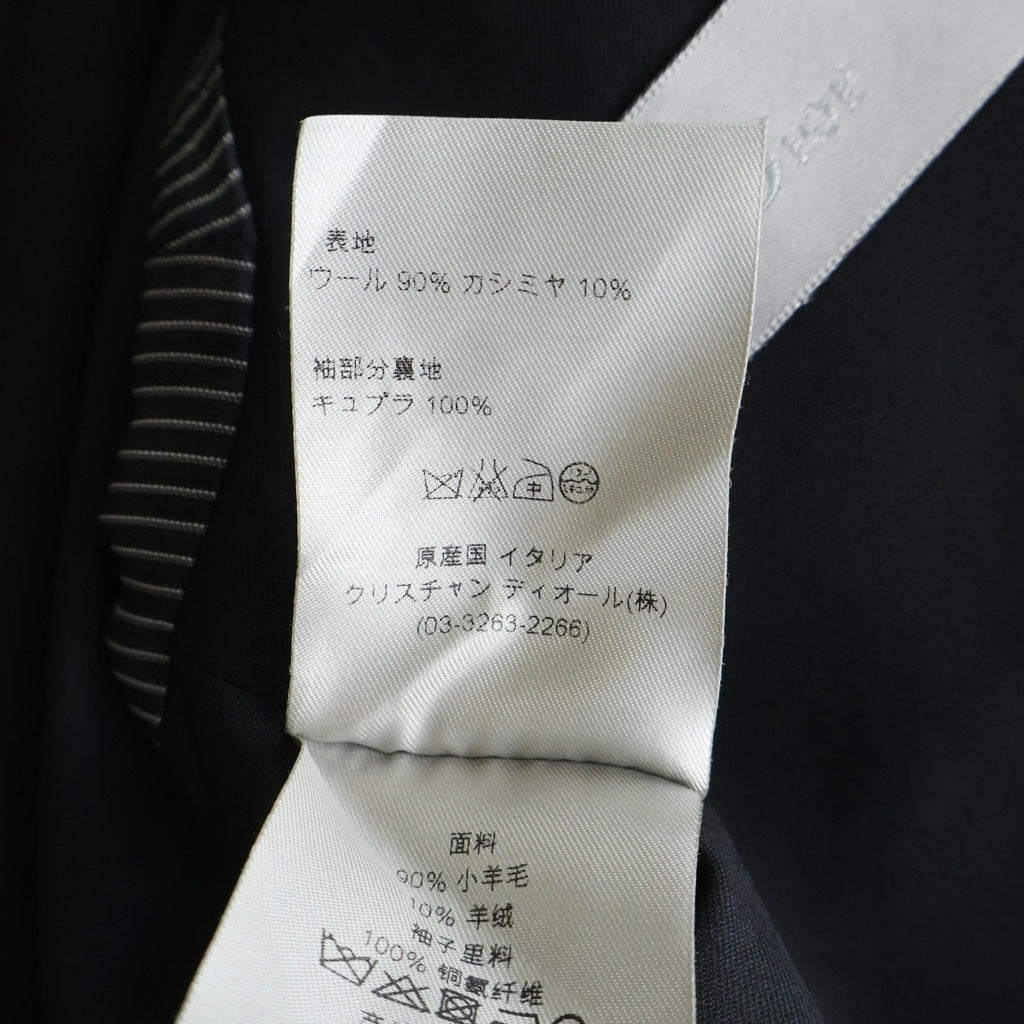 DIOR(ディオール) カシミヤ ウール スワローテールコート カラーレス ジャケット 燕尾 ブラック 133C268F1639