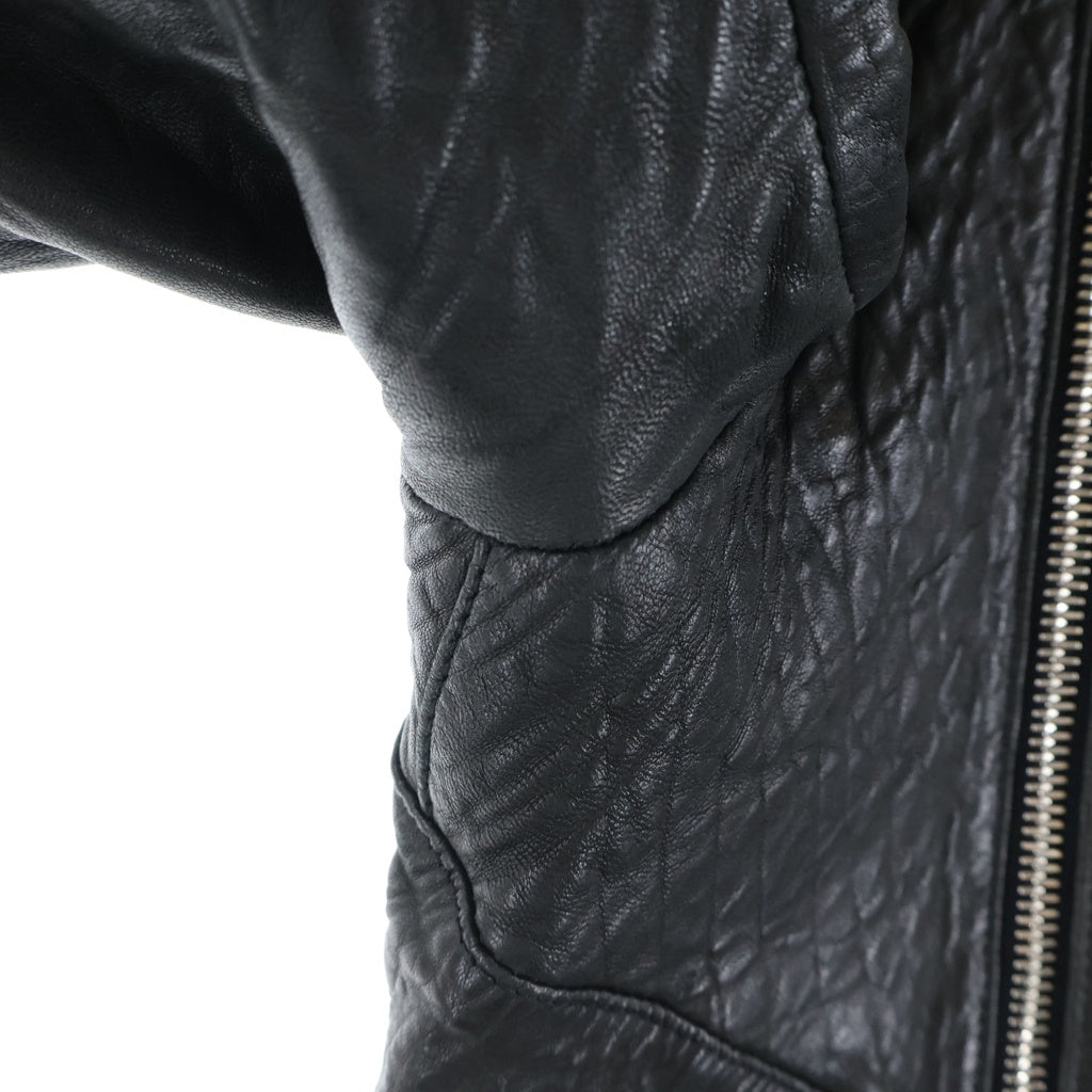 BALMAIN(バルマン) ラムスキン レザー バイカー ライダースジャケット グレー