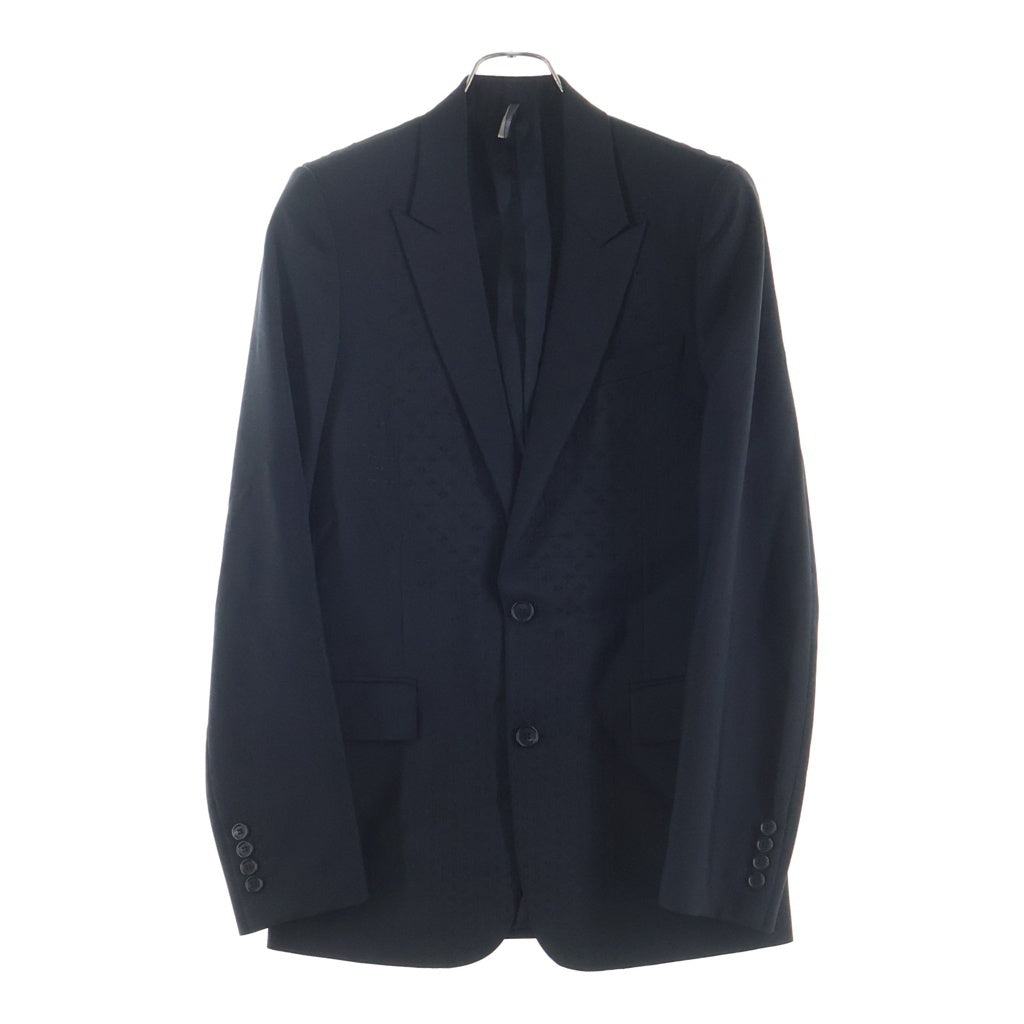 Dior HOMME(ディオールオム) 08SS クリス期 刺繍 ピークドラペル 2B テーラードジャケット ブラック 8E3121800598