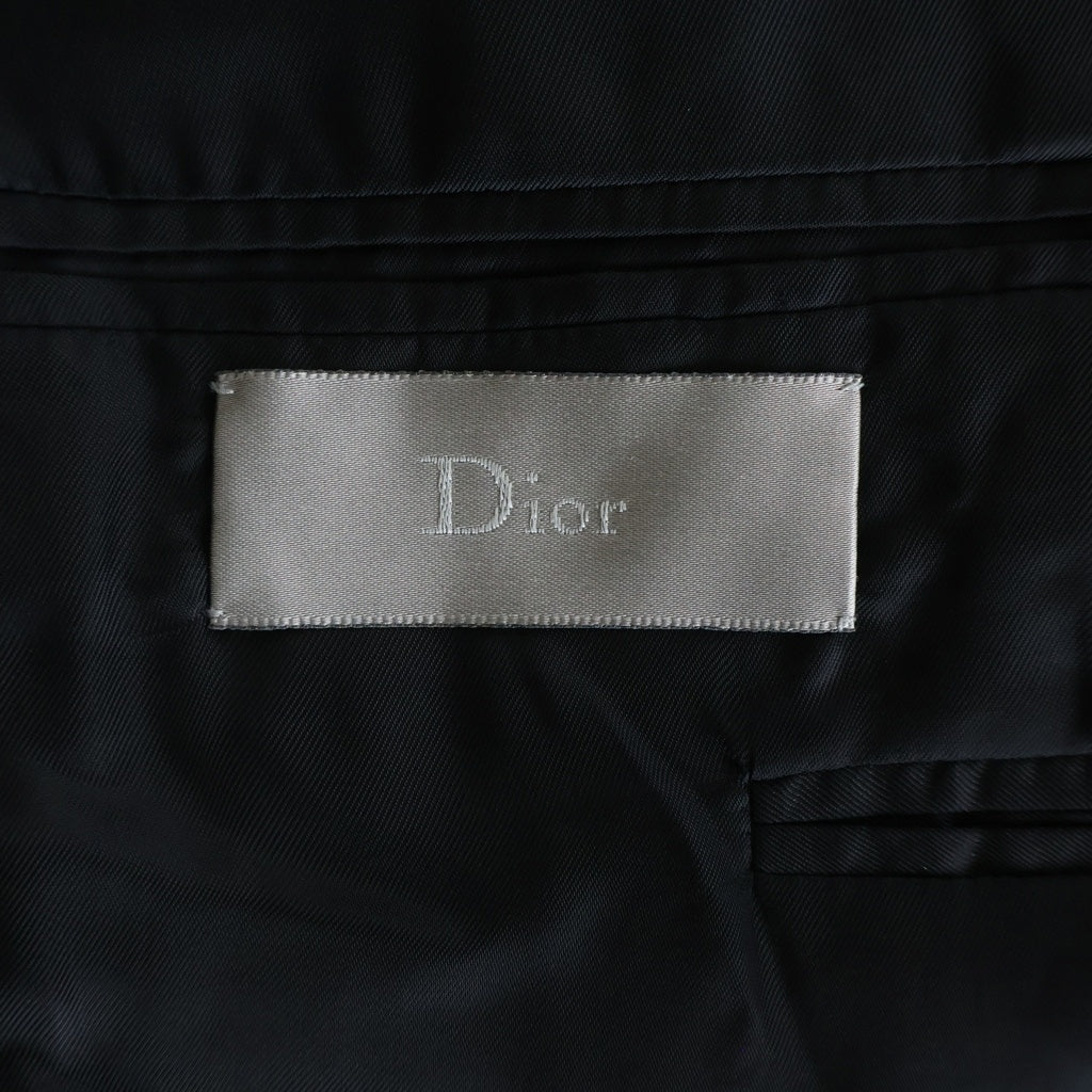 Dior HOMME(ディオールオム) 08SS クリス期 刺繍 ピークドラペル 2B テーラードジャケット ブラック 8E3121800598