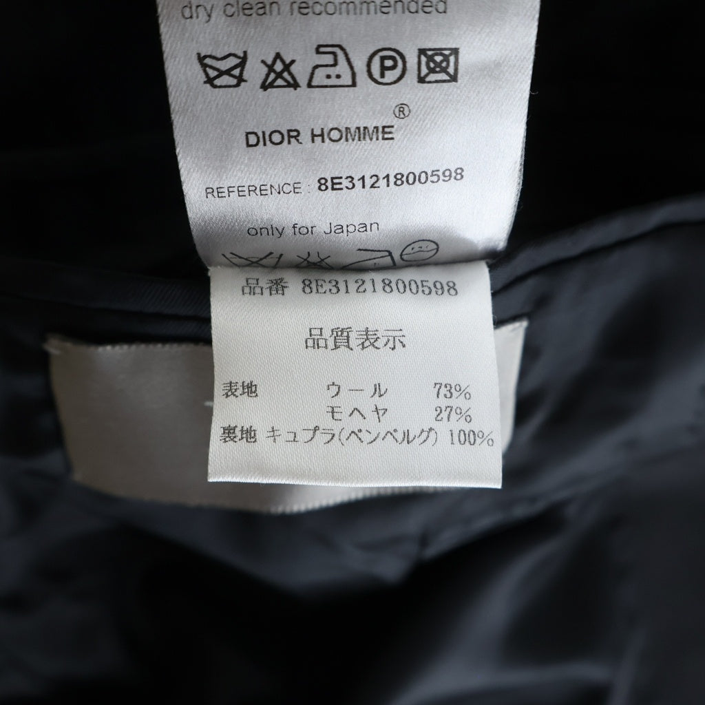 Dior HOMME(ディオールオム) 08SS クリス期 刺繍 ピークドラペル 2B テーラードジャケット ブラック 8E3121800598