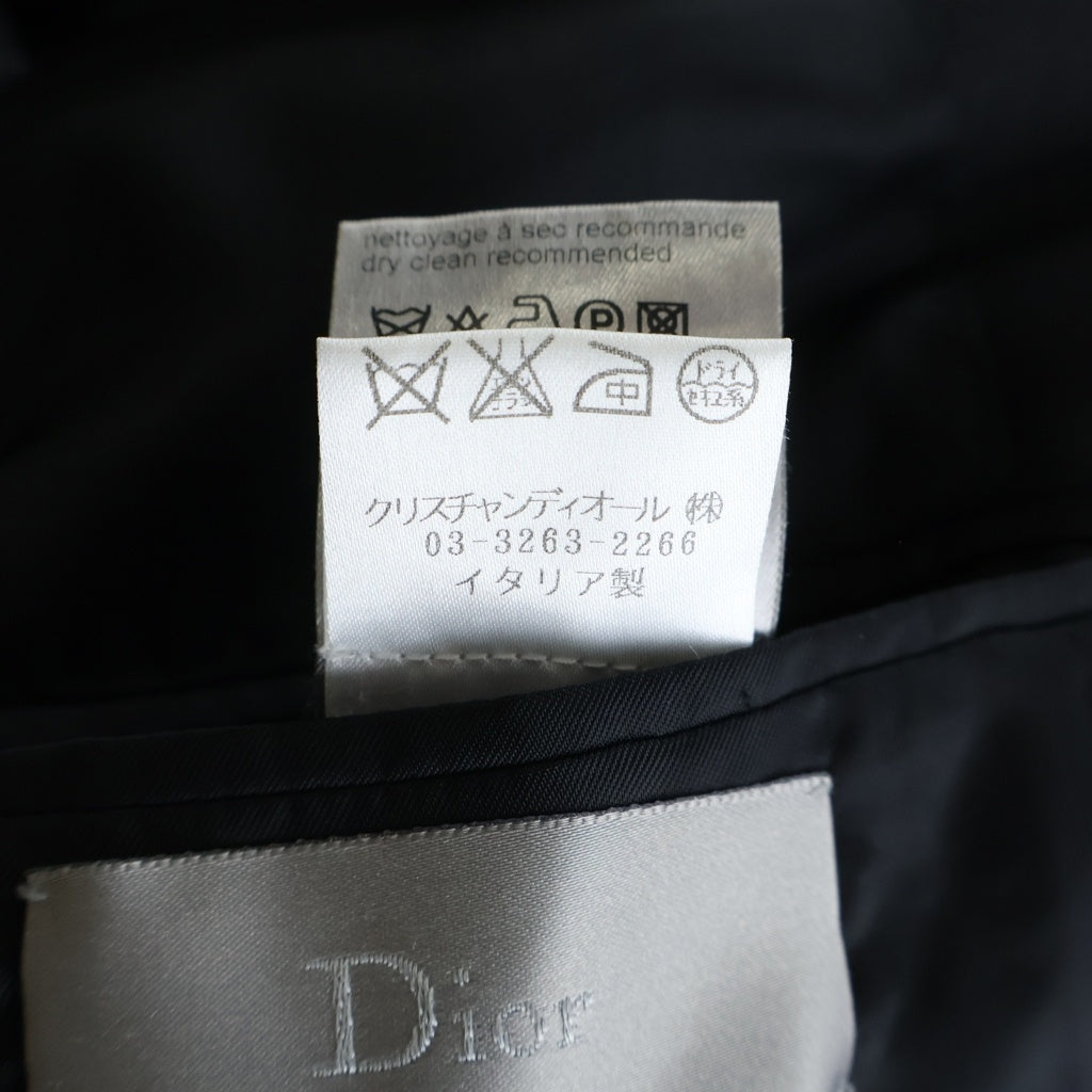 Dior HOMME(ディオールオム) 08SS クリス期 刺繍 ピークドラペル 2B テーラードジャケット ブラック 8E3121800598