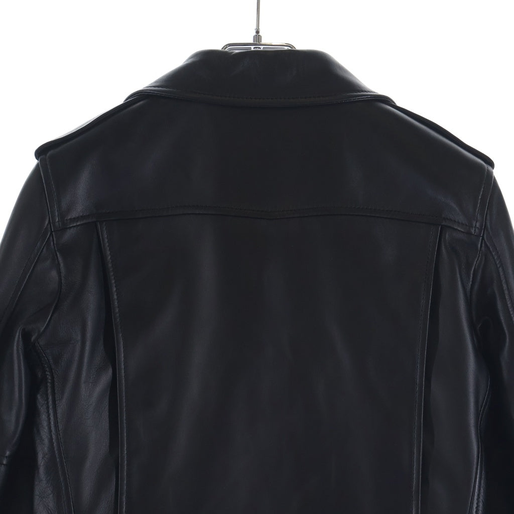SAINT LAURENT PARIS(サンローランパリ) エディ期 L01 ラムレザー クラシックモーターサイクルダブルライダースジャケット レディース ブラック 397287 Y5YA2