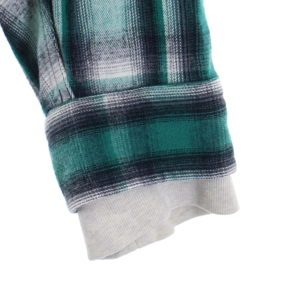 MAISON MIHARAYASUHIRO(メゾンミハラヤスヒロ) 25AW HOODIES CHECK SHIRTS フードドッキング チェック 長袖シャツ グリーン K15SH421