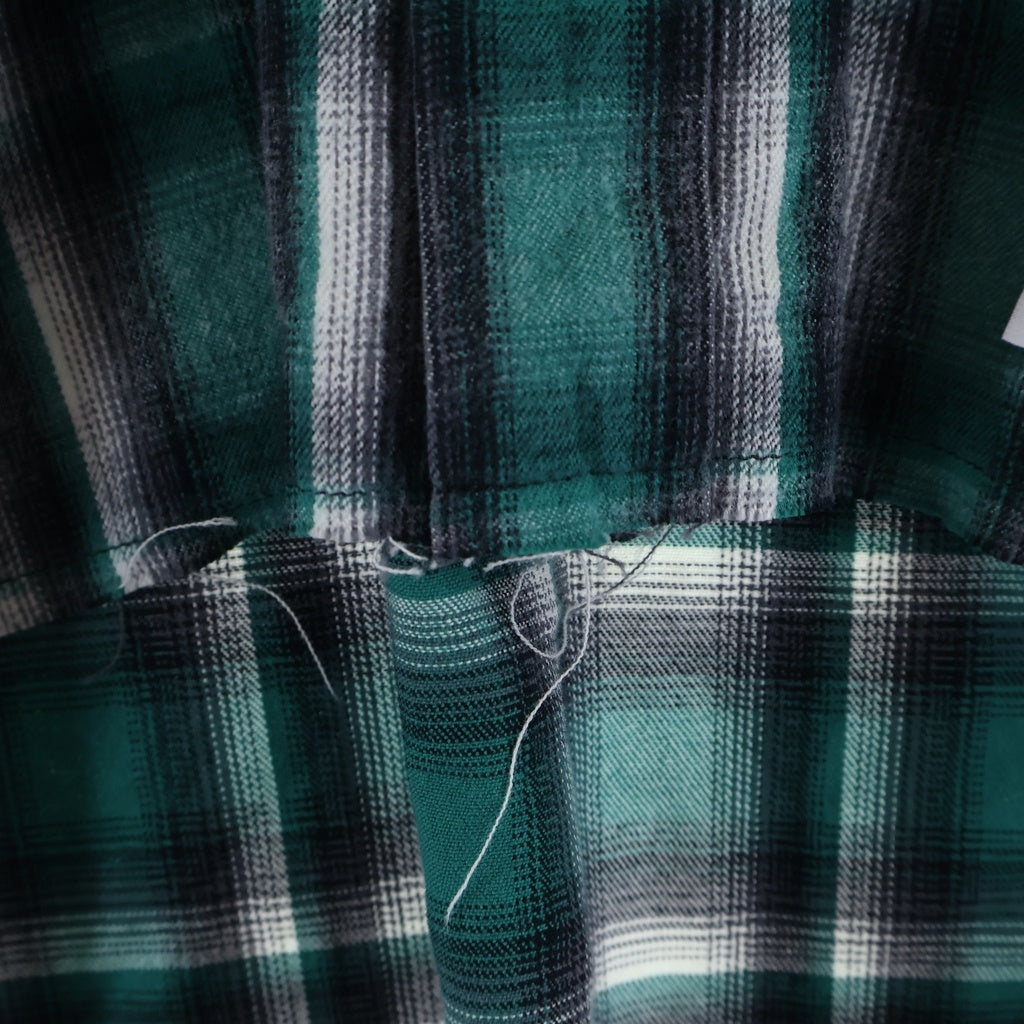 MAISON MIHARAYASUHIRO(メゾンミハラヤスヒロ) 25AW HOODIES CHECK SHIRTS フードドッキング チェック 長袖シャツ グリーン K15SH421