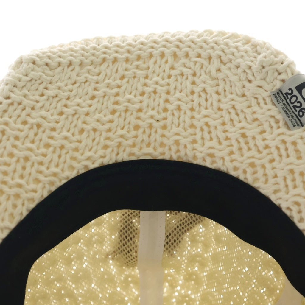MAISON MIHARAYASUHIRO(メゾンミハラヤスヒロ) 26SS LA KNIT CAP コットンアクリル ニット ベースボールキャップ 帽子 ホワイト A16AC402-0 レディース