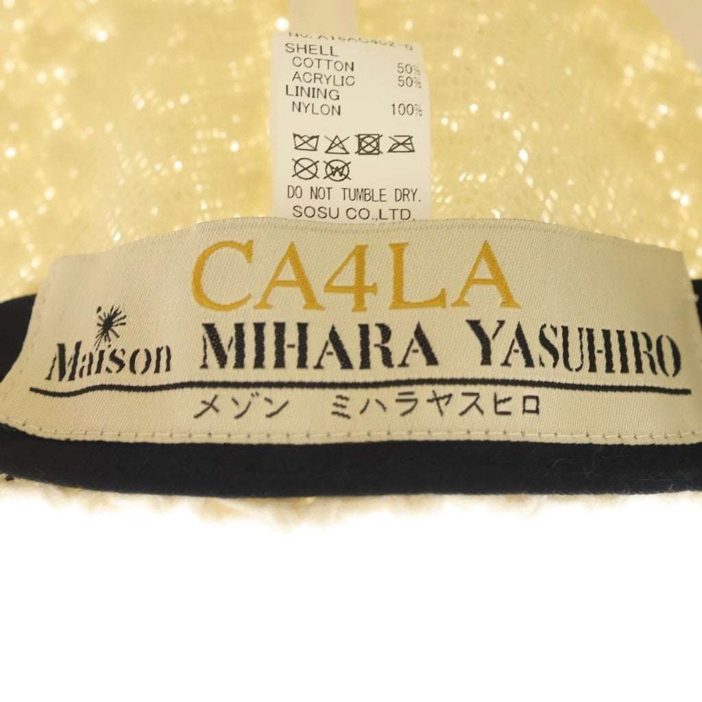 MAISON MIHARAYASUHIRO(メゾンミハラヤスヒロ) 26SS LA KNIT CAP コットンアクリル ニット ベースボールキャップ 帽子 ホワイト A16AC402-0 レディース