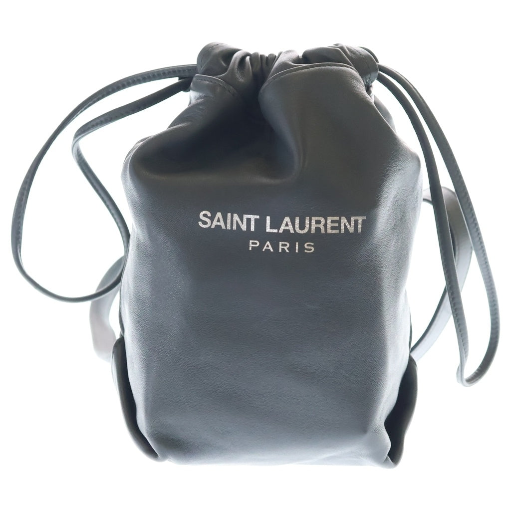 SAINT LAURENT PARIS(サンローランパリ) テディ スモール レザー チェーンショルダーバッグ バケットバッグ 巾着バッグ グレー 583328 レディース