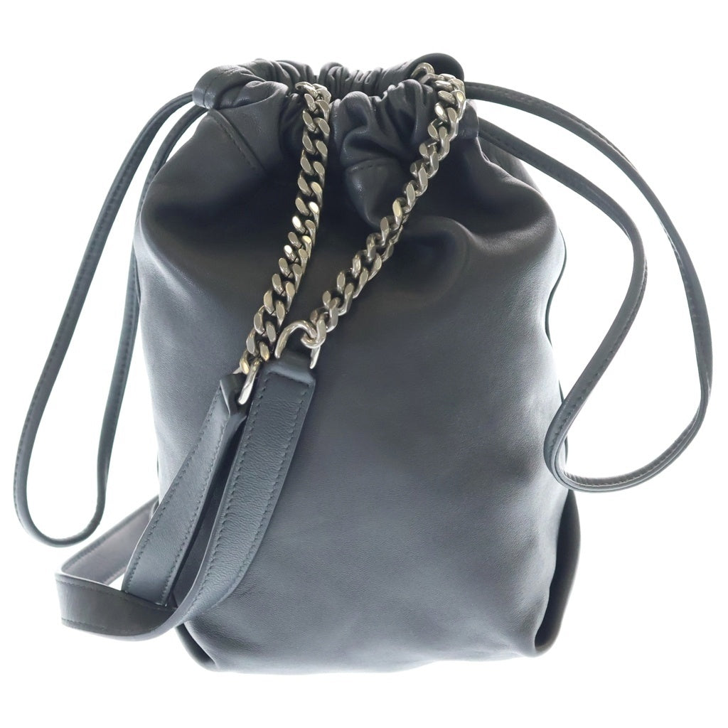 SAINT LAURENT PARIS(サンローランパリ) テディ スモール レザー チェーンショルダーバッグ バケットバッグ 巾着バッグ グレー 583328 レディース