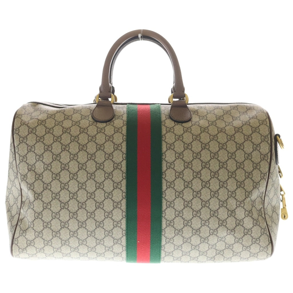 GUCCI(グッチ) GGスプリーム シェリーライン PVCレザー ボストンバッグ ショルダーバッグ ベージュ 547953
