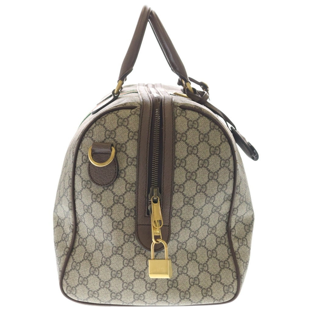 GUCCI(グッチ) GGスプリーム シェリーライン PVCレザー ボストンバッグ ショルダーバッグ ベージュ 547953
