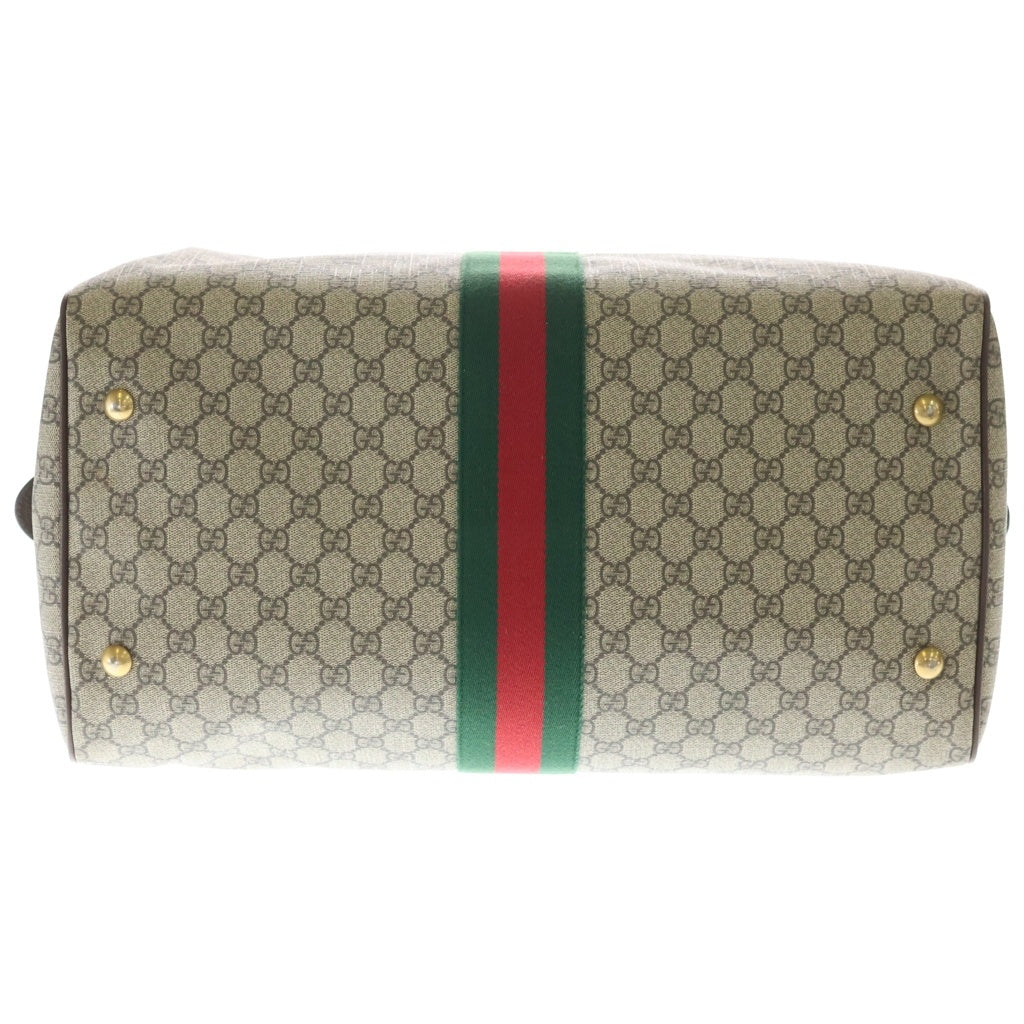 GUCCI(グッチ) GGスプリーム シェリーライン PVCレザー ボストンバッグ ショルダーバッグ ベージュ 547953