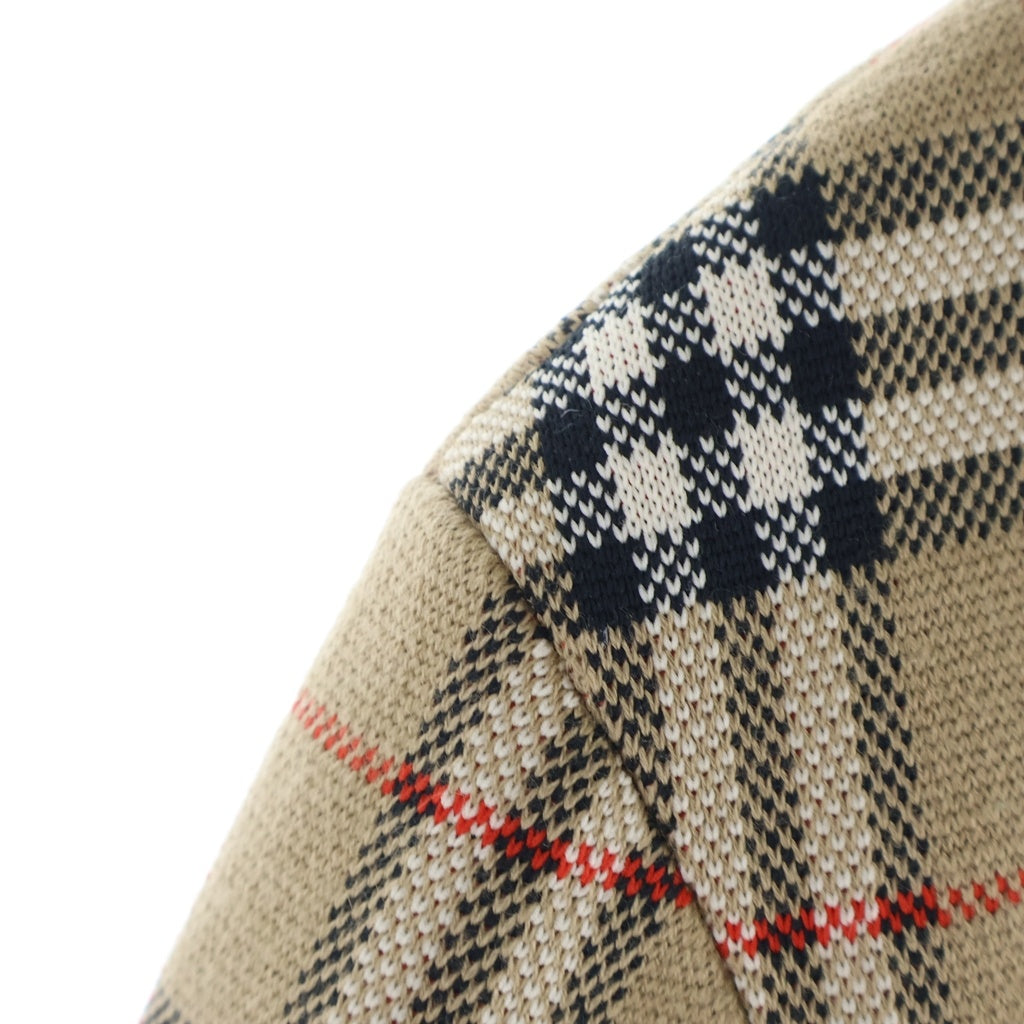 BURBERRY(バーバリー) ノバチェック ウール ニット カーディガン ブラウン 8024076