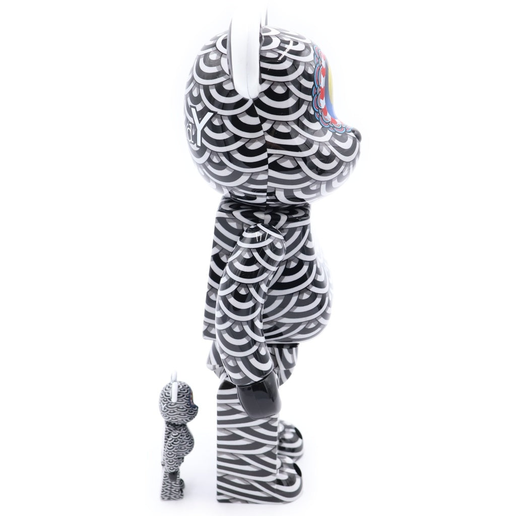 MEDICOM TOY(メディコムトイ) BE@RBRICK 笹田靖人 Ground Y 400% & 100% ベアブリック グラウンドワイ フィギュア 人形 ホワイト/ブラック