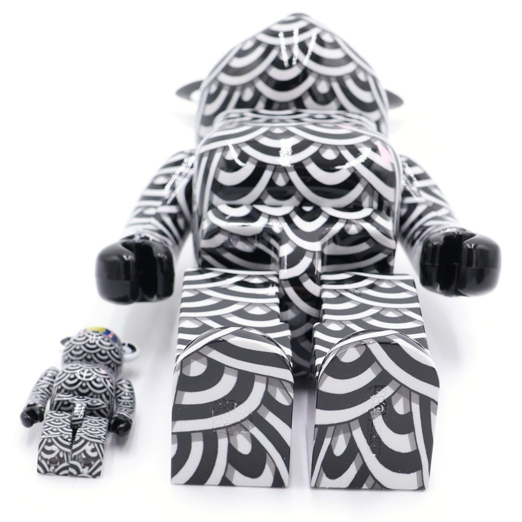 MEDICOM TOY(メディコムトイ) BE@RBRICK 笹田靖人 Ground Y 400% & 100% ベアブリック グラウンドワイ フィギュア 人形 ホワイト/ブラック