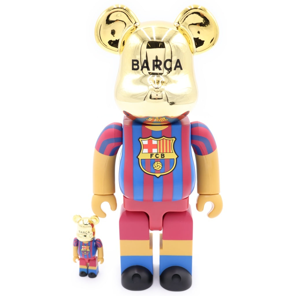 MEDICOM TOY(メディコムトイ) BE@RBRICK FCB 05-06 CHAMPION Ver 100% & 400% ベアブリック エフシーバルセロナ 05‐06 チャンピオンバージョン フィギュア 人形 ブルー/レッド/ゴールド