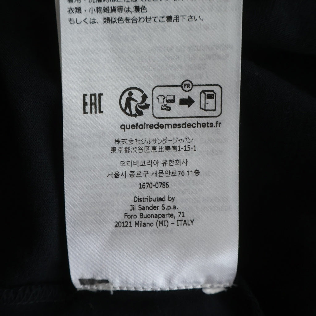 JIL SANDER(ジルサンダー) 24AW T-SHIRT LS バックロゴプリント クルーネック 長袖Tシャツ カットソー ブラック J22GC0188