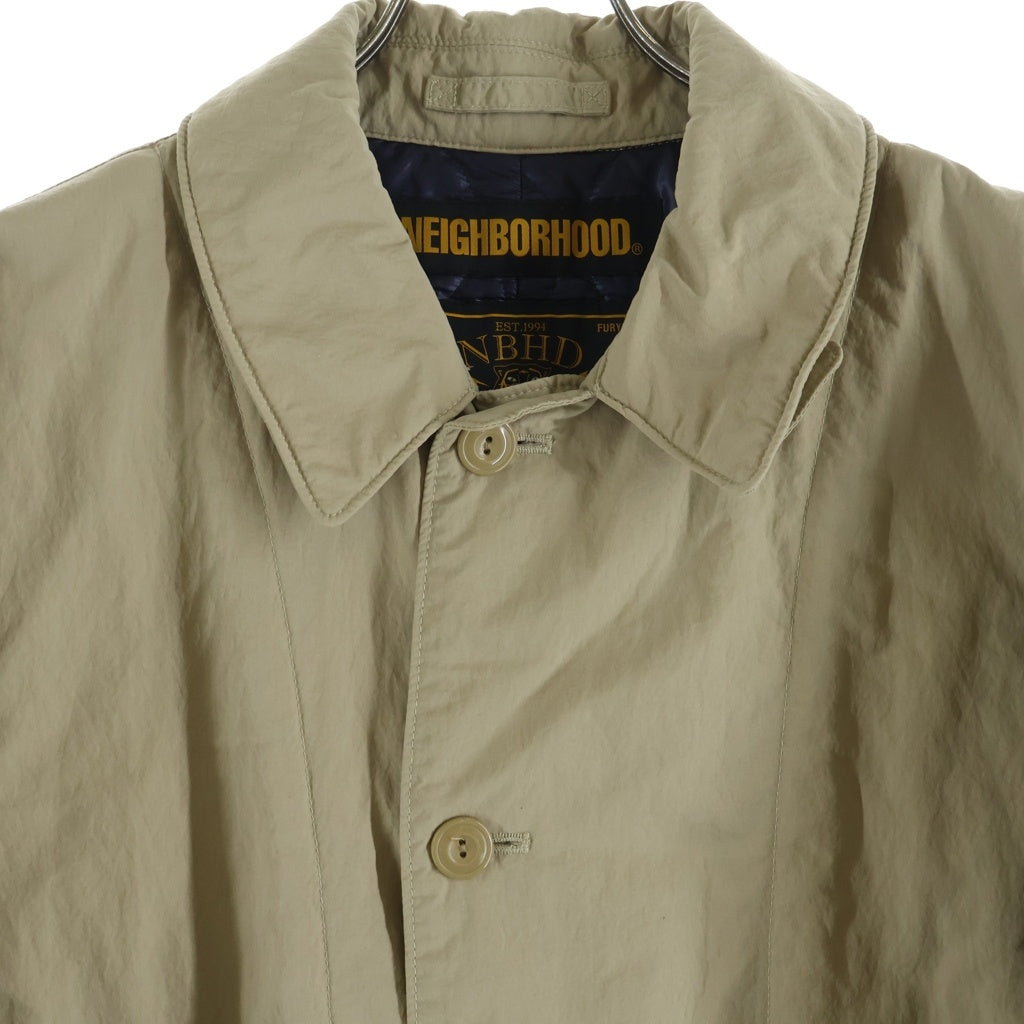 NEIGHBORHOOD(ネイバーフッド) 18AW ISLEY/N-COAT フラップポケット ナイロン ステンカラー コート ベージュ 182AQNH-JKM06