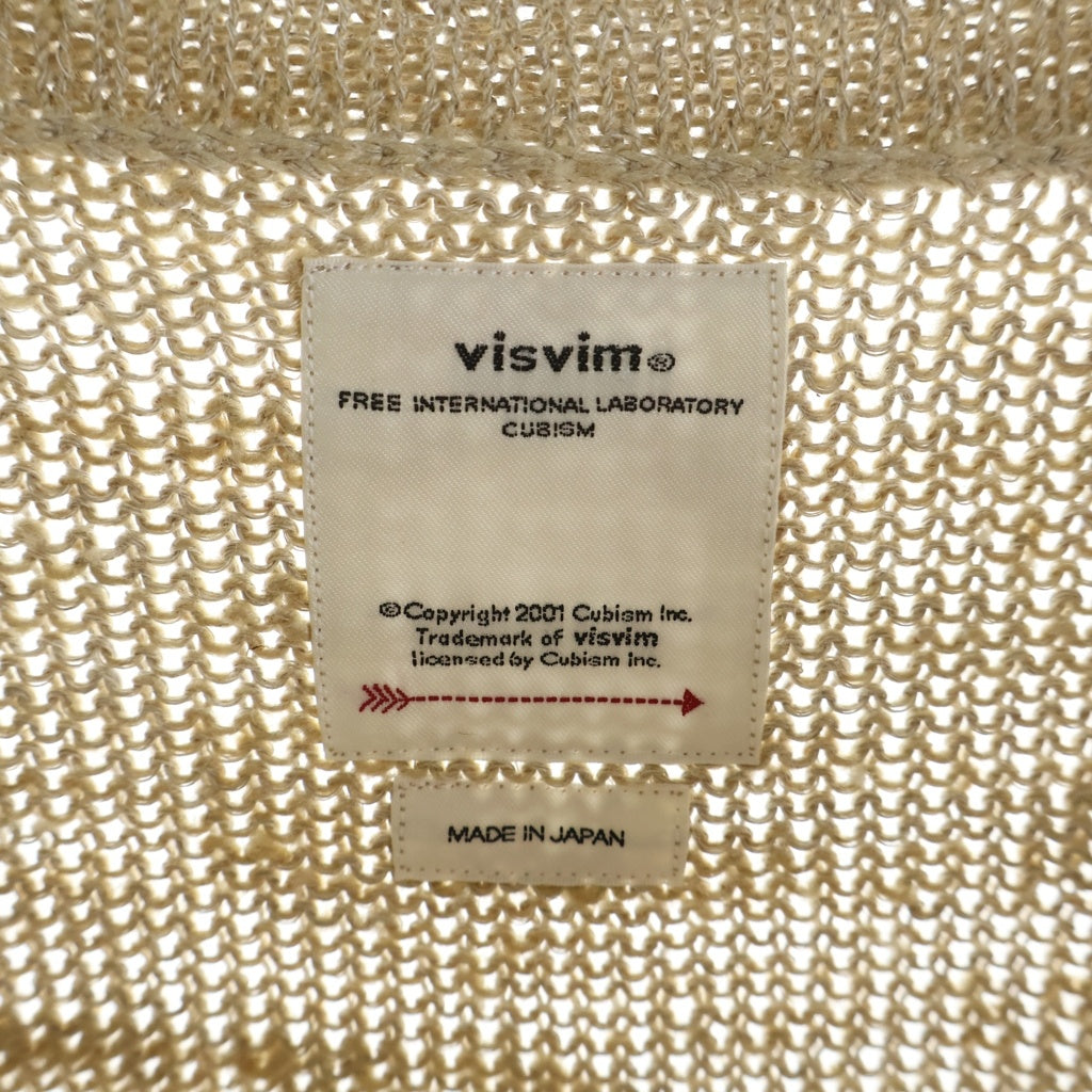 VISVIM(ヴィスヴィム) 21SS MARIE BOAT NECK L/S ポケットデザイン クルーネック プルオーバー 長袖ニット セーター ベージュ 0121105012002