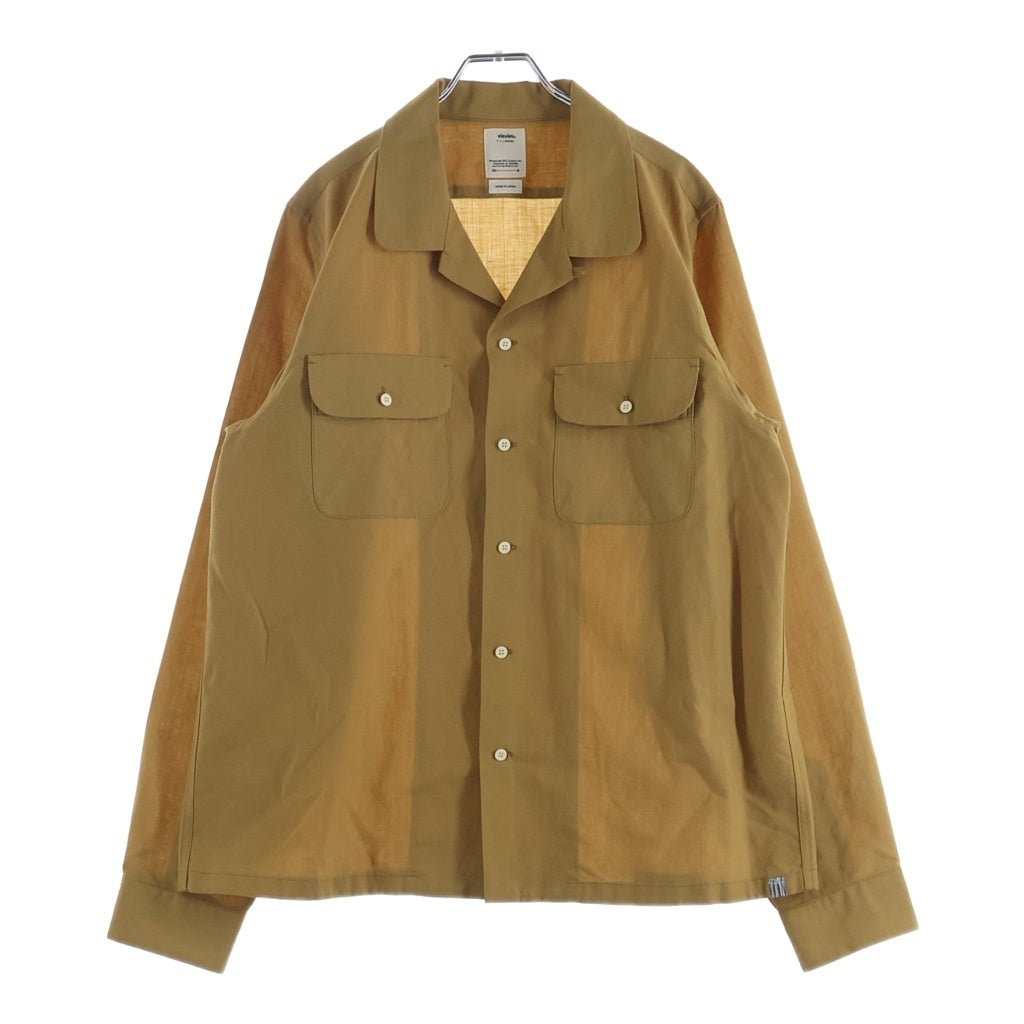 VISVIM(ヴィスヴィム) BOOMER SHIRT L/S ダブルポケット 開襟 長袖 ボタン シャツ ブラウン 0123105011004