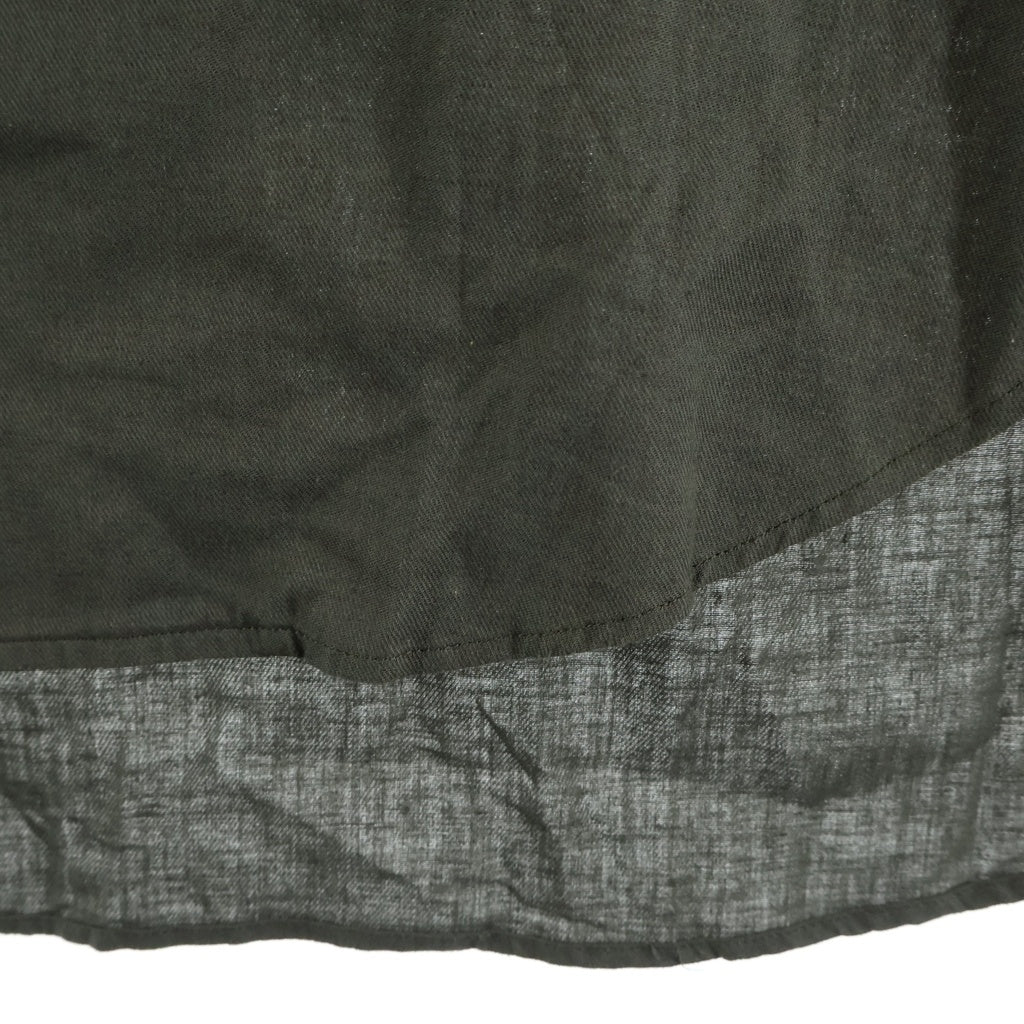 Yohji Yamamoto POUR HOMME(ヨウジヤマモト プールオム) 18SS ダブルポケット 開襟 半袖 ボタン シャツ カーキ HW-B74-043