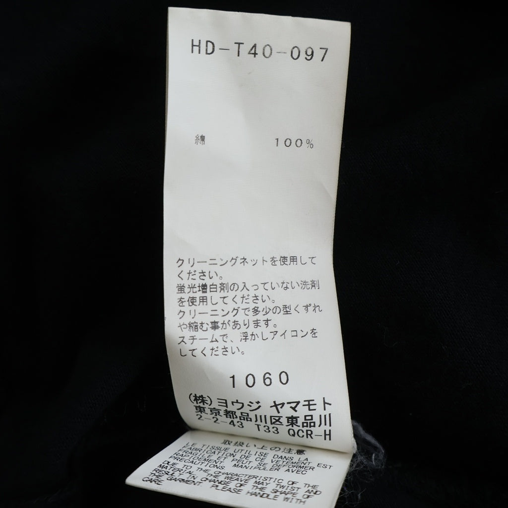 Yohji Yamamoto POUR HOMME(ヨウジヤマモト プールオム) アシンメトリー カッティングデザイン クルーネック 半袖Tシャツ カットソー ブラック HD-T40-097