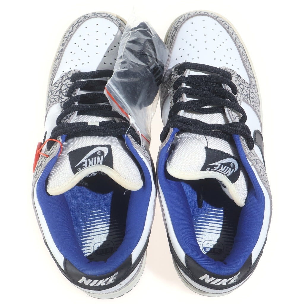 NIKE SB(ナイキエスビー) 【観賞用2002年製】 ×Supreme DUNK LOW PRO WHITE CEMENT SAFARI シュプリーム ダンク ホワイトセメント ローカットスニーカー US9.5/27.5cm 304292-001