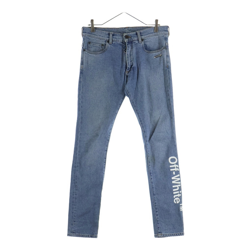 OFF-WHITE(オフホワイト) 18AW Logo Print Slim Fit Denim ロゴプリント スリムフィットデニムパンツ インディゴ OMY002F18166019
