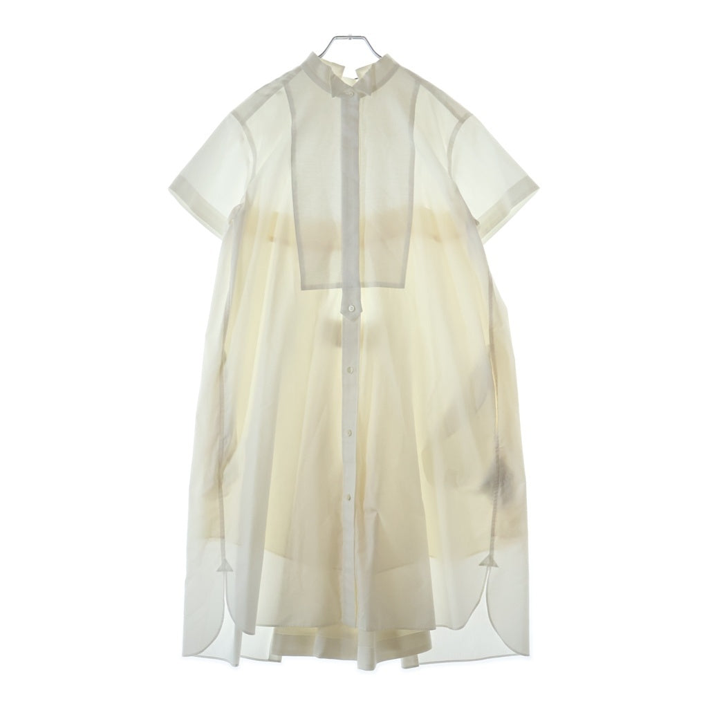 Sacai(サカイ) 21SSCotton Poplin Dress 半袖 シャツ ワンピース ドレス ホワイト レディース 21-05409