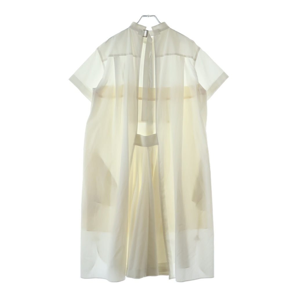 Sacai(サカイ) 21SSCotton Poplin Dress 半袖 シャツ ワンピース ドレス ホワイト レディース 21-05409