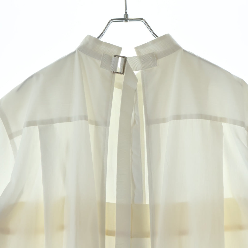 Sacai(サカイ) 21SSCotton Poplin Dress 半袖 シャツ ワンピース ドレス ホワイト レディース 21-05409