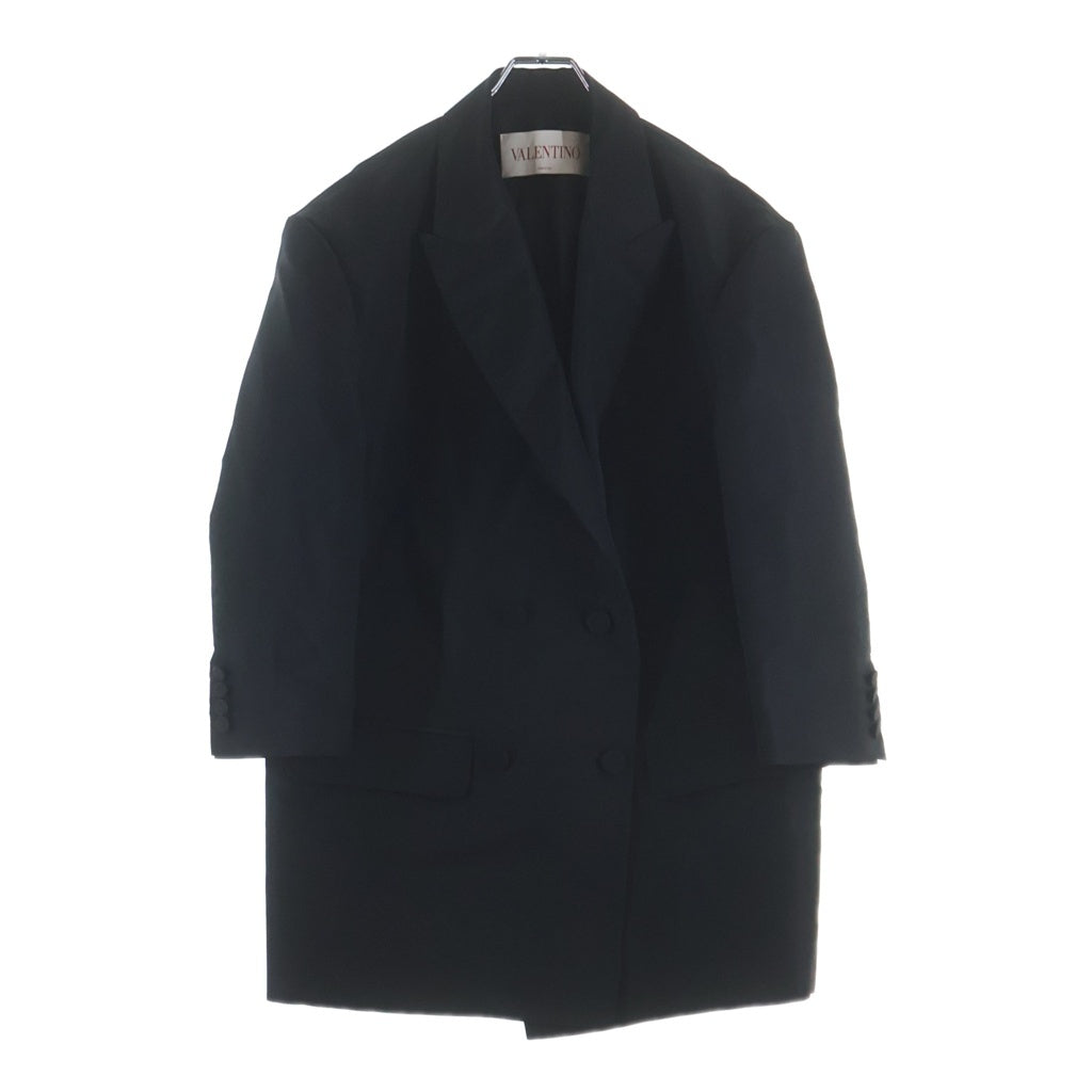 VALENTINO(ヴァレンティノ) シルク ブレストジャケット コート ブラック レディース 2B3CE2X56DE