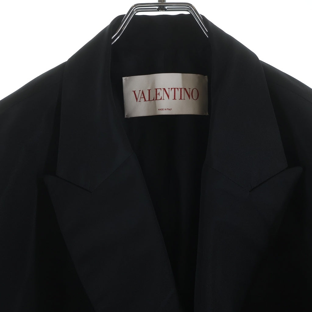 VALENTINO(ヴァレンティノ) シルク ブレストジャケット コート ブラック レディース 2B3CE2X56DE