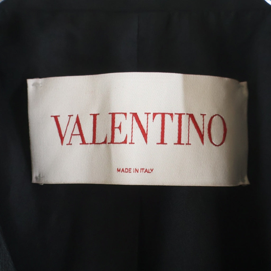 VALENTINO(ヴァレンティノ) シルク ブレストジャケット コート ブラック レディース 2B3CE2X56DE