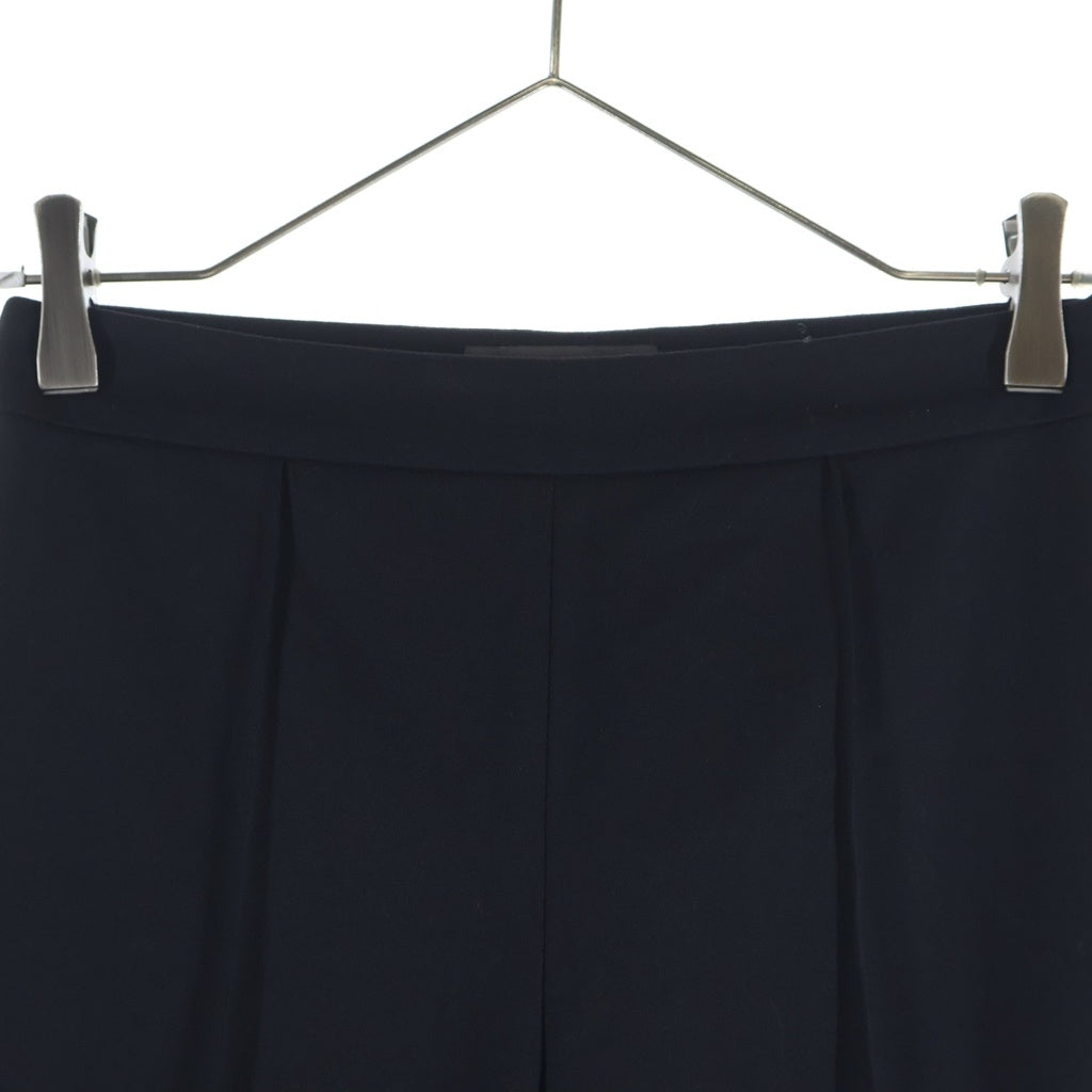 Loro Piana(ロロピアーナ) センタープリーツ サイドジップ ウール クロップドパンツ スラックス ブラック レディース
