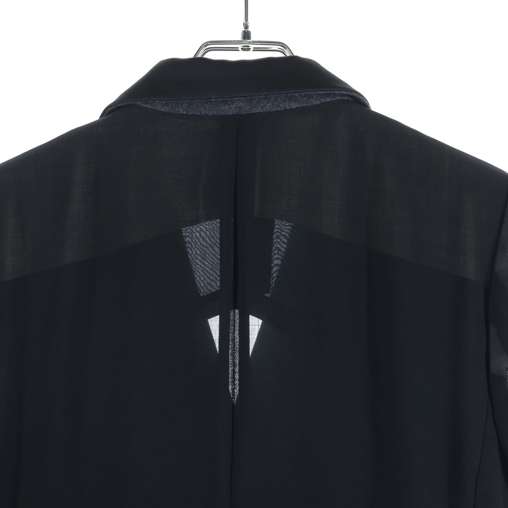 Sacai(サカイ) ASYMMETRY POLYWOOL CHESTER COAT アシンメトリー チェスターコート ジャケット ブラック レディース 21-05520