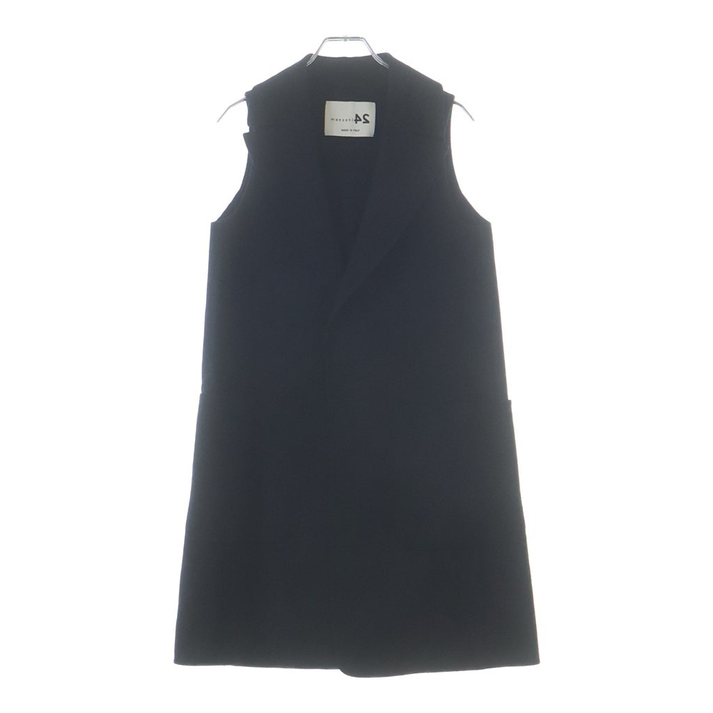Loro Piana(ロロピアーナ) ×MANZONI24 ダブルフェイス ロングジレ ベスト ウール ネイビー 20PM115-DBM レディース
