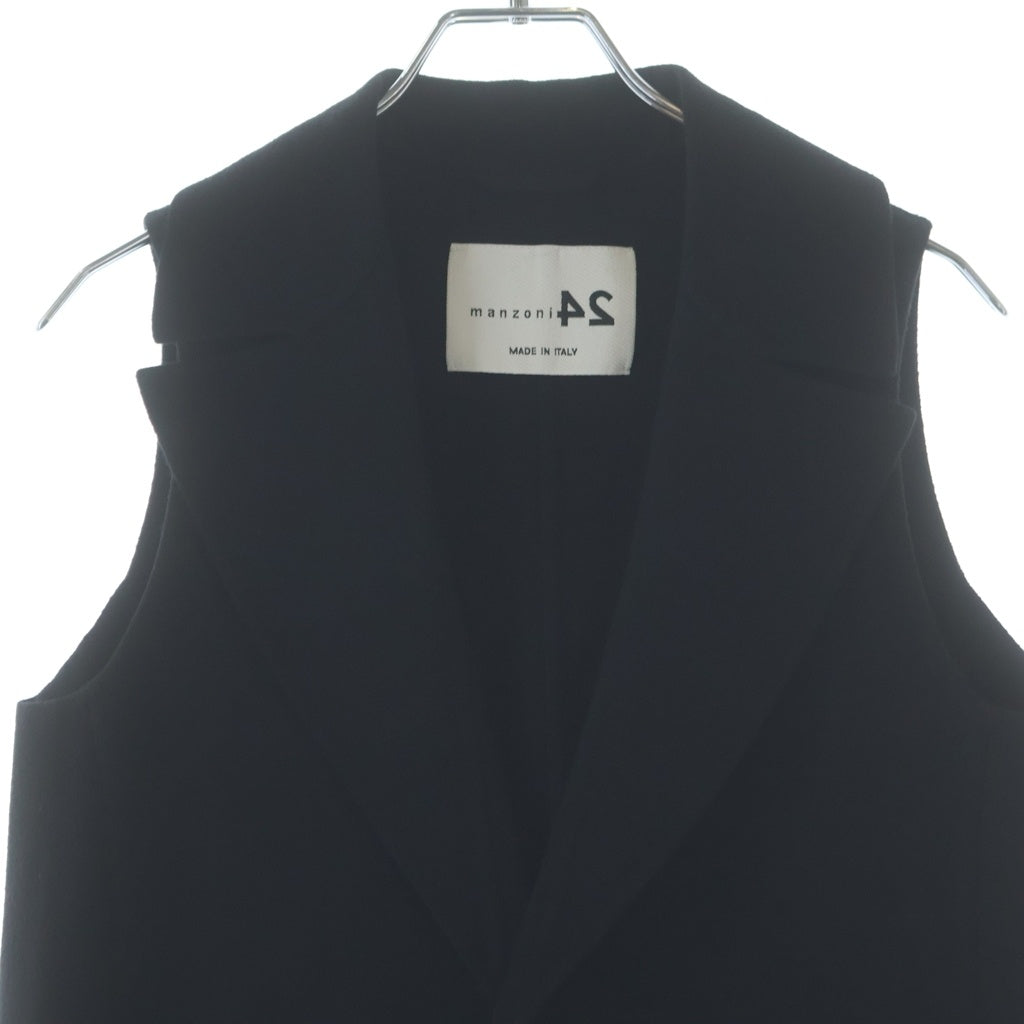 Loro Piana(ロロピアーナ) ×MANZONI24 ダブルフェイス ロングジレ ベスト ウール ネイビー 20PM115-DBM レディース